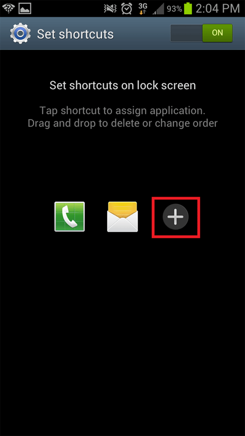 Samsung Galaxy S3, Shortcut Options